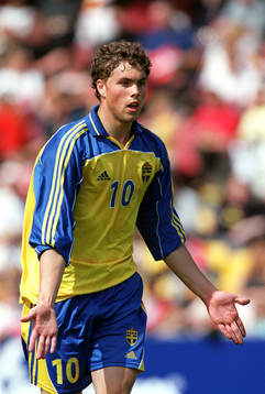  Danmark-Sverige 1-2  (U21) Johan Elmander, Sverige.