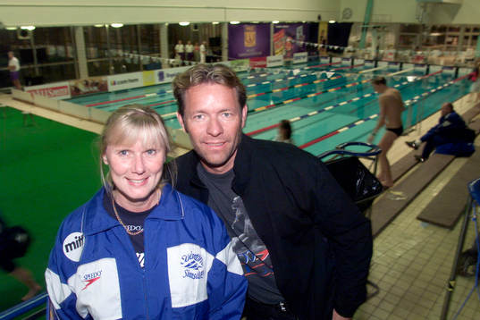 Simning, EM-kval, Anne Forsell och Hans Bergkvist,