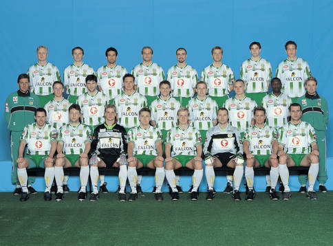  Lagbild Hammarby IF: Bakre raden fr v: Christer Fursth, Roger Sandberg, Suleyman Sleyman, Andreas Hermansson, Kennedy Bakircioglu, Tony Löfholm, Daniel Bovbjerg, Patrik Gerrbrandt. Mellersta raden fr v : Sören Cratz (tränare), Erik Wedin,  Trym Bergman, Peter Holm, Mikael Hellström, Jonas Andersson, Charlie Ejerholm, Patrik Manzila, Thomas Dennerby (ass. tränare). Främre raden fr v : Hans Eskilsson, Andreas Bild, Erland Hellström, Jonas Stark, Mikael Andersson, Lars Eriksson, Peter Markstedt, Dragan Vasiljevic.

