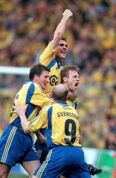 Fotboll, Mattias Jonson, Bröndby (jubel)