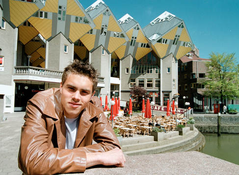 Fotboll, Johan Elmander, Feyenoord, vid ett kanalkafé i