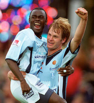 fotboll, allsvenskan, Peter Ijeh och Kenneth Gustavsson, Malmö, jubel