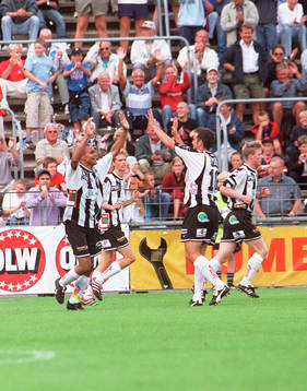 Daniel Nannskog och Danijel Milovanovic, Landskrona, jubel