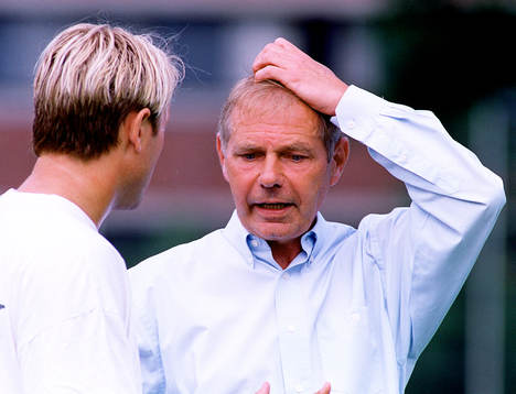 Fotboll, dansk, Erik Wahlstedt och Viggo Jensen, tränare,