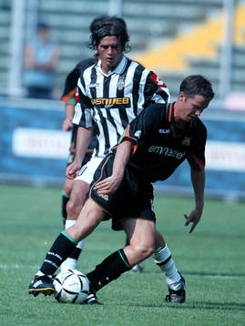Fotboll, italiensk,  Juventus - Venezia. Daniel Andersson,