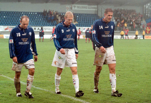 Trelleborsgsspelarna Tommi Grönlund, Johan Andersson och