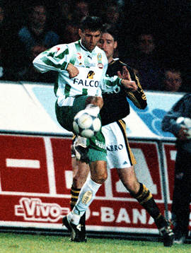 Fotboll, Allsvenskan, AIK - Hammarby. Trym Bergman, Hammarby