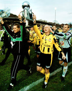 Hammarby Svenska Mästare: Sören Cratz, Christer Furst och Lasse Eriksson jublar