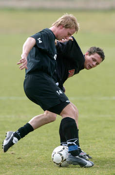 Fotboll, Superettan, träning, Johan Laursen och Kristian