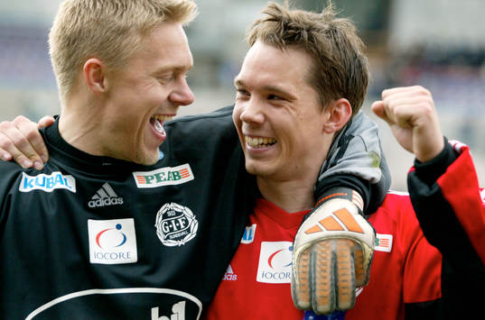Fotboll, Allsvenskan, Fredrik Sundfors och Fredric Lundqvist, Sundsvall jublar