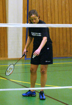Badminton, SM för döva, ungdom. Serv