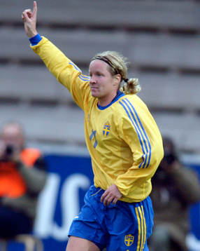Fotboll. Dam. Victoria Svensson, Sverige, jubel