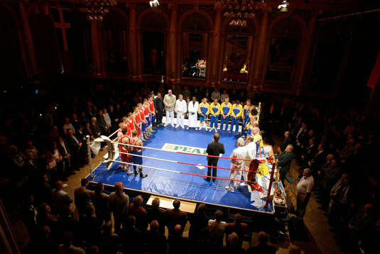 Stockholm. boxning. Sverige - Ryssland. Defilering