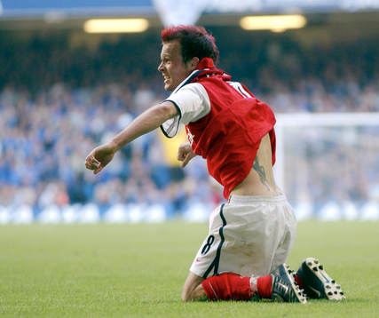  Fredrik Ljungberg, Arsenal, jubel, glädje, tatuering.