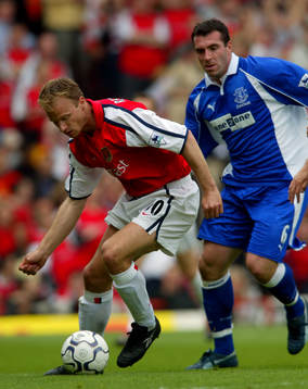  Fotboll, Engelsk , Premier League, Dennis Bergkamp, Arsenal och David Unsworth, Everton