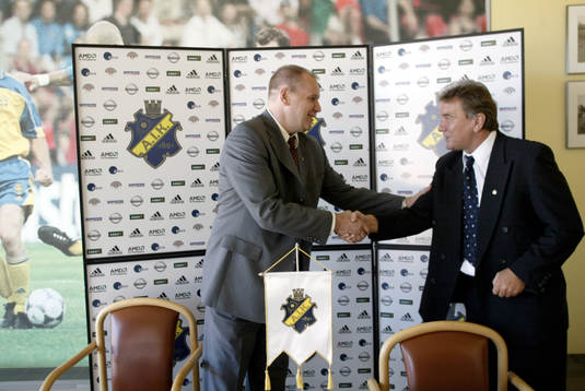 Dusan Uhrin, tränare och Sanny Åslund, AIK