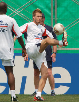 Fotboll, VM, Sol Campbell och David Beckham, England