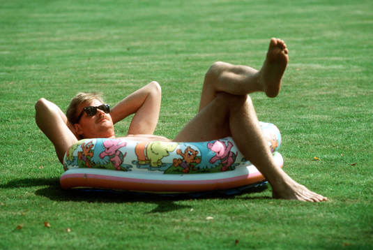 Sommar, sol, bad, badare, solbadare