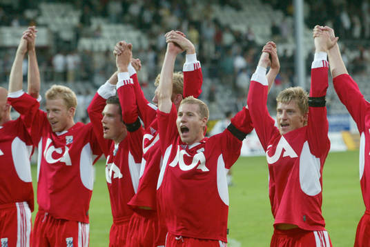  IFK Göteborg tackar fansen, Gustaf Andersson, Martin Eriksson, Jonas Henriksson och Tomas Rosenqvist.
