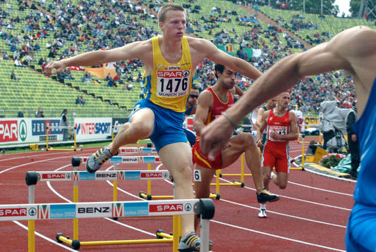 Mikael Jakobsson, Sverige, 400m häck klar för semifinal