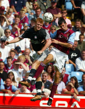  John Arne Riise, Liverpool och Delaney, Aston Villa i nickduell, nick