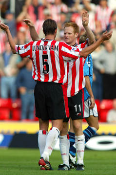  Claus Lundekvam och Michael Svensson, Southampton jubel, jublar