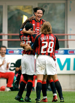  Inzaghi, Milan, jubel.