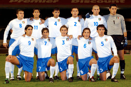 Fotboll, U21, Italien, lagbild.