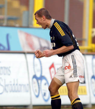  Krister Nordin, AIK jublar, jubel,  efter kvitteringen 1-1