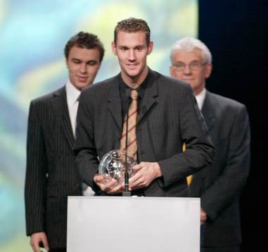 Stefan Liv och Hardy Nilsson, förbundskapten Sverige