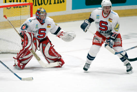 Rolf Wanhainen, målvakt och Leif Rohlin, Södertälje