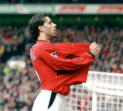  Ruud van Nistelrooy, Manchester United, jubel.