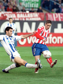  Fernando Torres, Atletico Madrid och Sanz, Malaga.