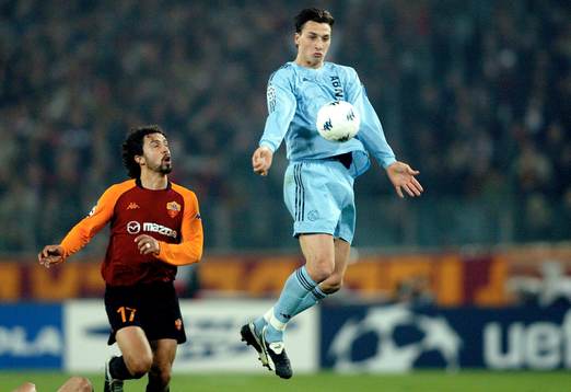  Roma - Ajax, Zlatan Ibrahimovic, Ajax och Domiano Tommasi, Roma.