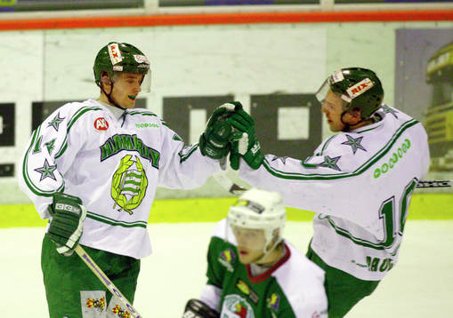  Johan Hägglund och Andreas Paulsson, Hammarby jubel