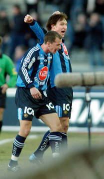 Kim Källström och Niclas Rasck, jubel, Djurgården