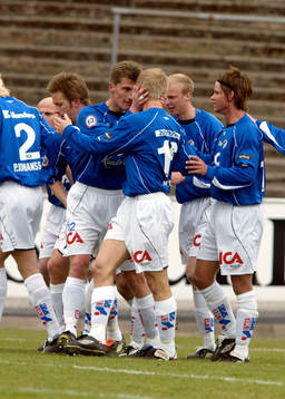 Fotboll, Allsvenskan, Halmstad, Jubel.