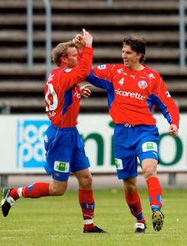Hans Eklund och Mikael Gustafsson, Helsingborg jubel