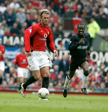  David Beckham och Chris Powell.