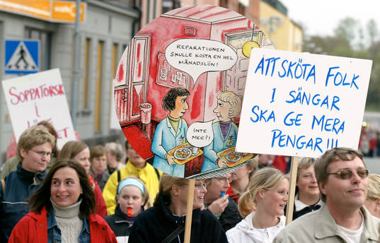 Kommunal. Demonstration. Kommunal i Hässleholm genomförde