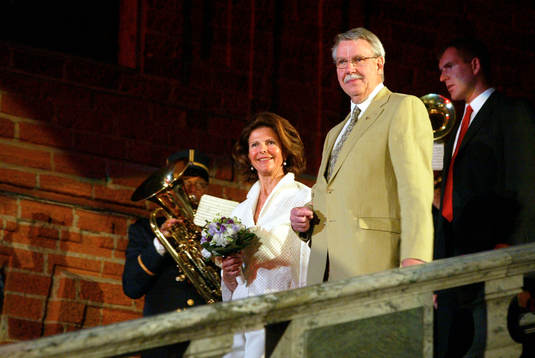 Drottning Silvia och Gunnar Larsson