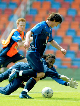 Kim Källström, Michael Svensson och Eddie Gustafsson,