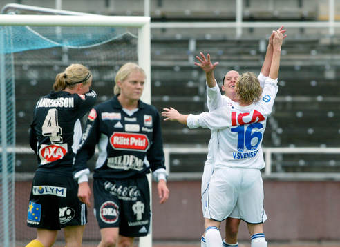  Linda Fagerström, Djurgården/Älvsjö jubel efter 1-0 målet.