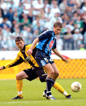  Johan Elmander, Djurgården och Johan Andersson, Hammarby.