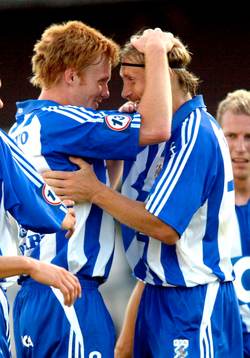  Patric Andersson (Patric Långås Andersson) och Magnus Johansson, Göteborg jublar