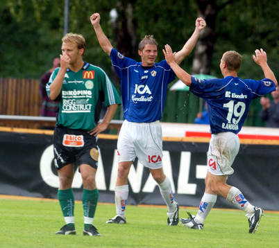  Olle Kullinger, Halmstad jubel efter sitt andra mål.