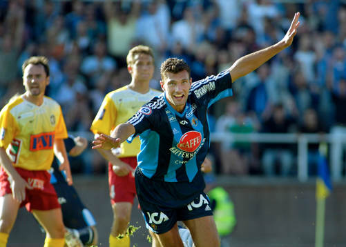  Geert Den Ouden, Djurgården, jublar efter 3-0 målet