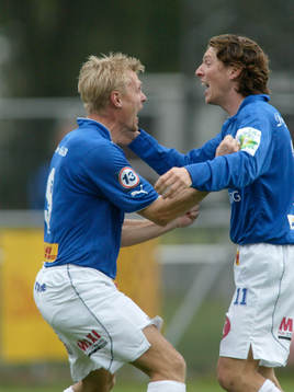  Mats Lilienberg och Eric Fischbein, Trelleborg, jubel.