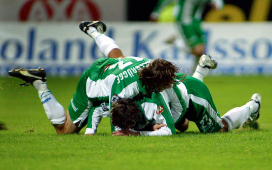  Max von Schlebrügge och Petur Marteinsson, Hammarby jubel.