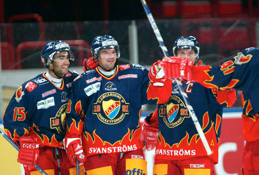 Johnny Oduya, Fredrik Bremberg och Mikael Johansson,